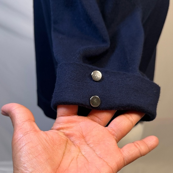 Women's Navy Open-Front Cardigan Size Large - Picture 6 of 10